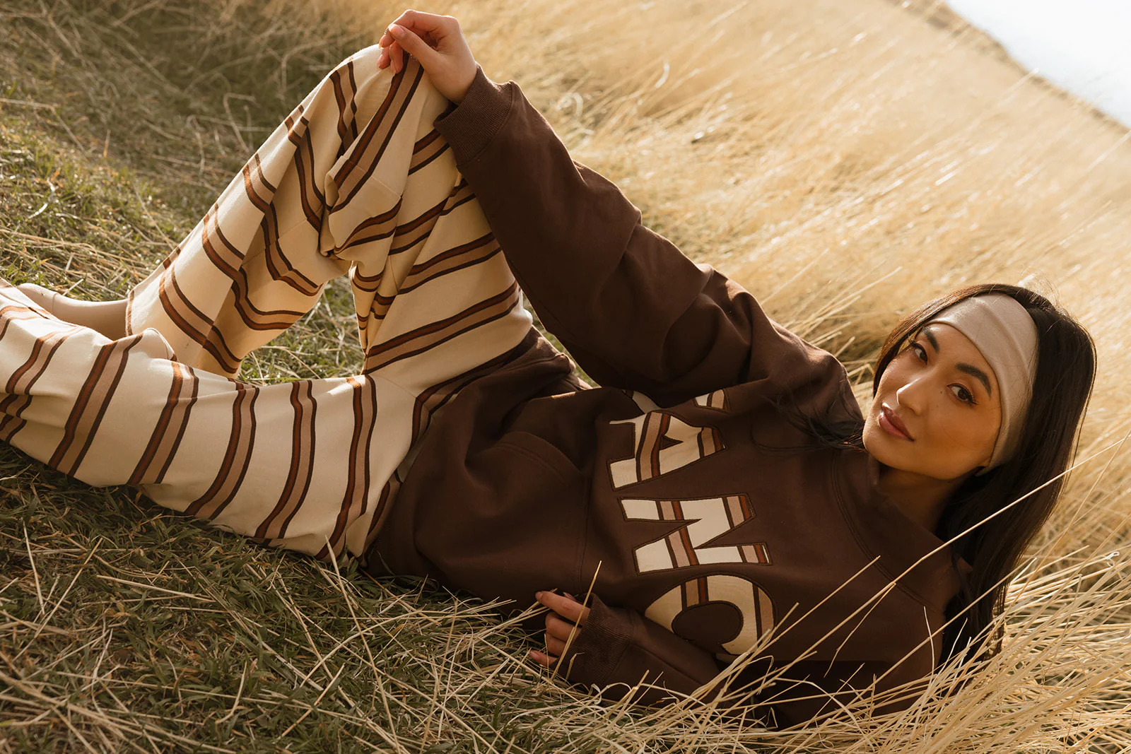 Fancy Striped Button Pants- Desert Sand Brown - Image 5