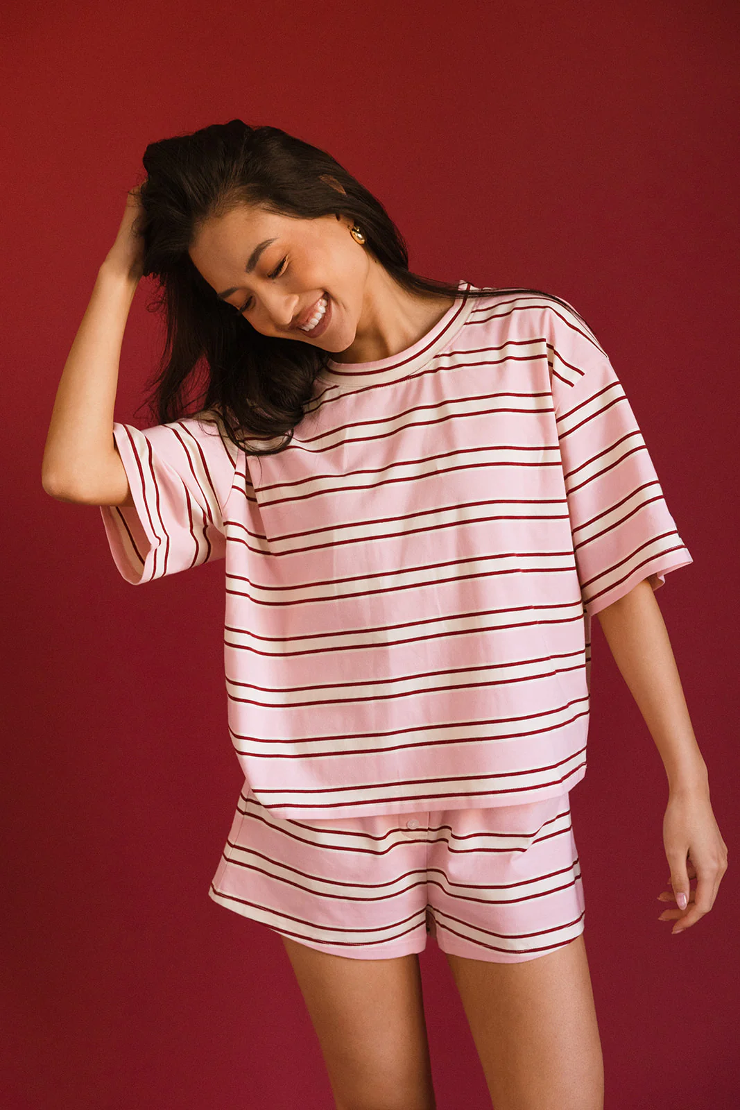 Fancy Short Sleeve Top - Candy Cane Stripes - Image 4