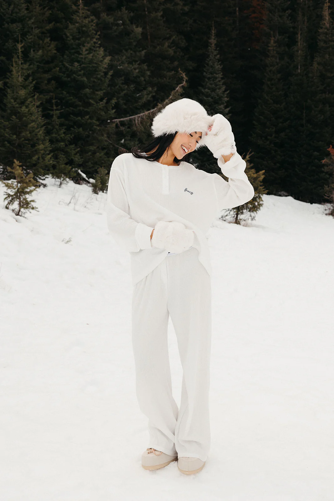 Fancy Waffle Knit Pants - Snow White - Image 14