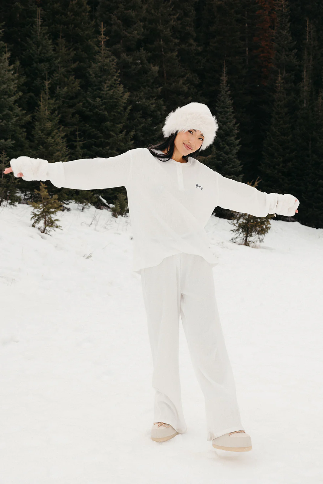 Fancy Waffle Knit Pants - Snow White - Image 15