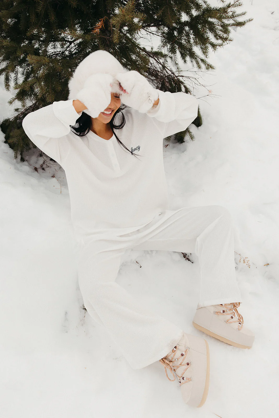 Fancy Waffle Knit Pants - Snow White - Image 3