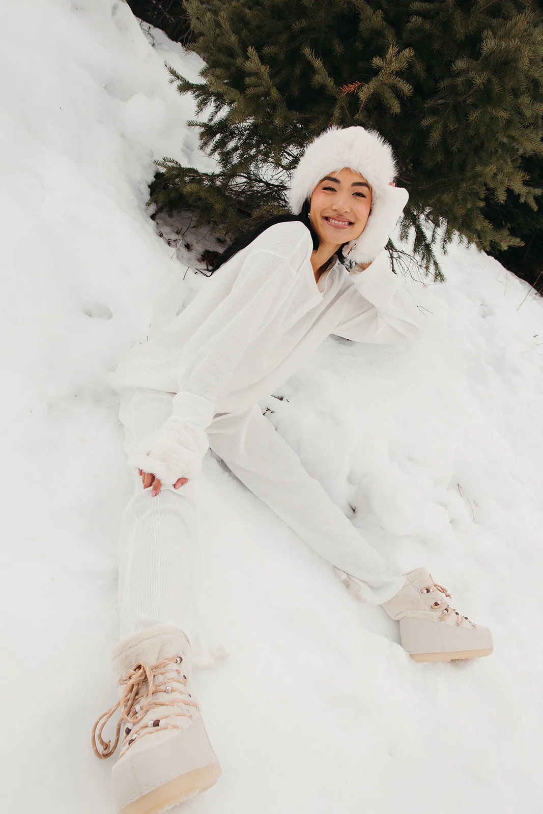 Fancy Waffle Knit Pants - Snow White - Image 4