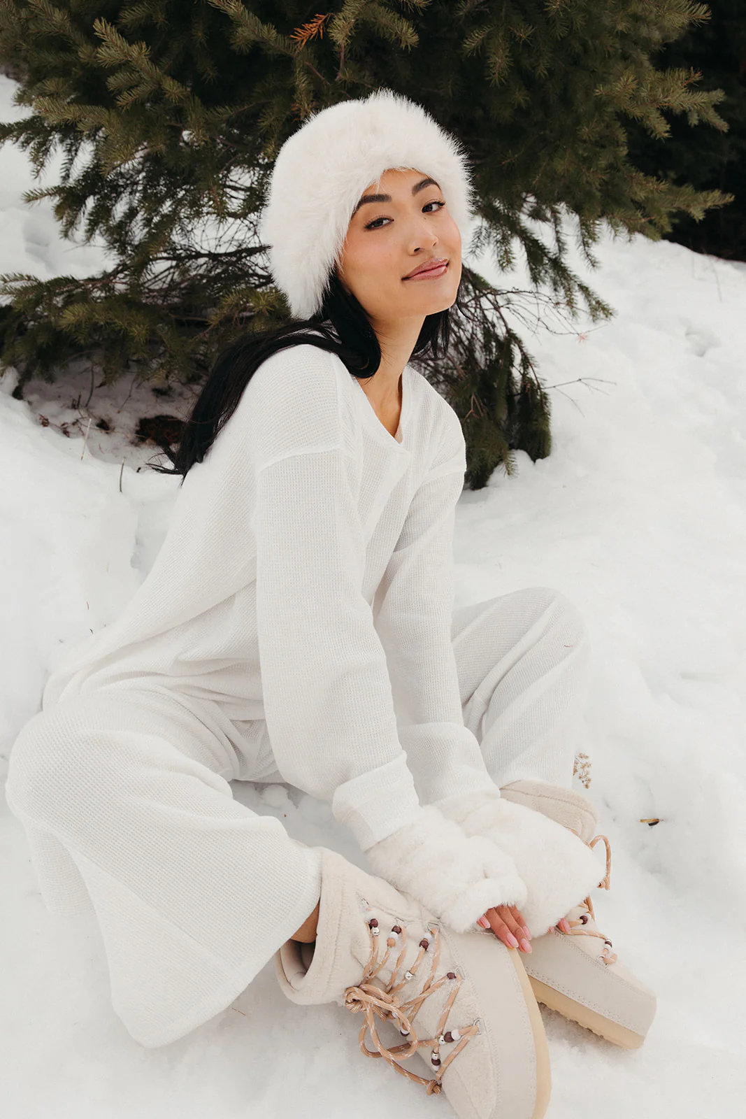 Fancy Waffle Knit Pants - Snow White - Image 5