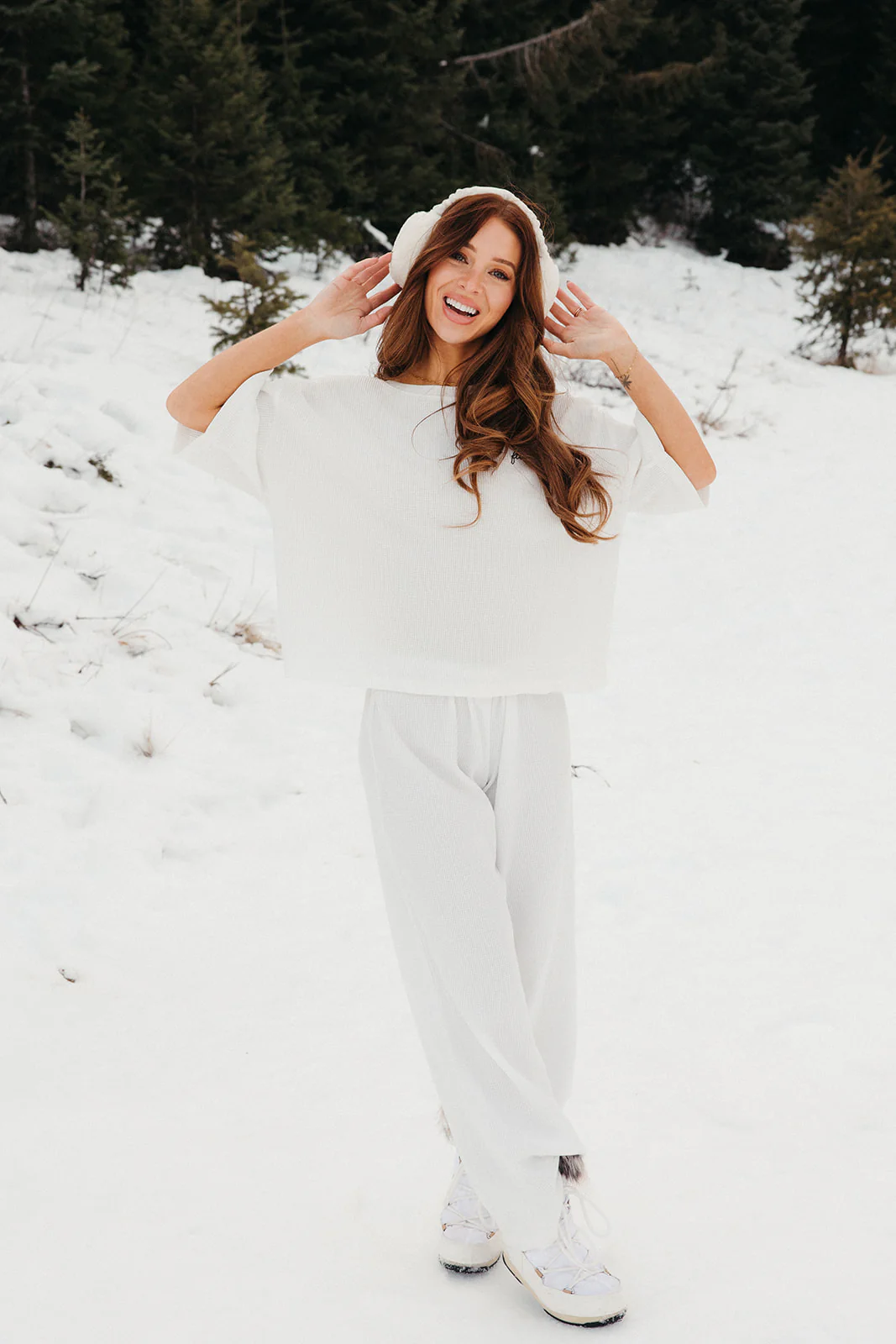 Fancy Waffle Knit Pants - Snow White - Image 9