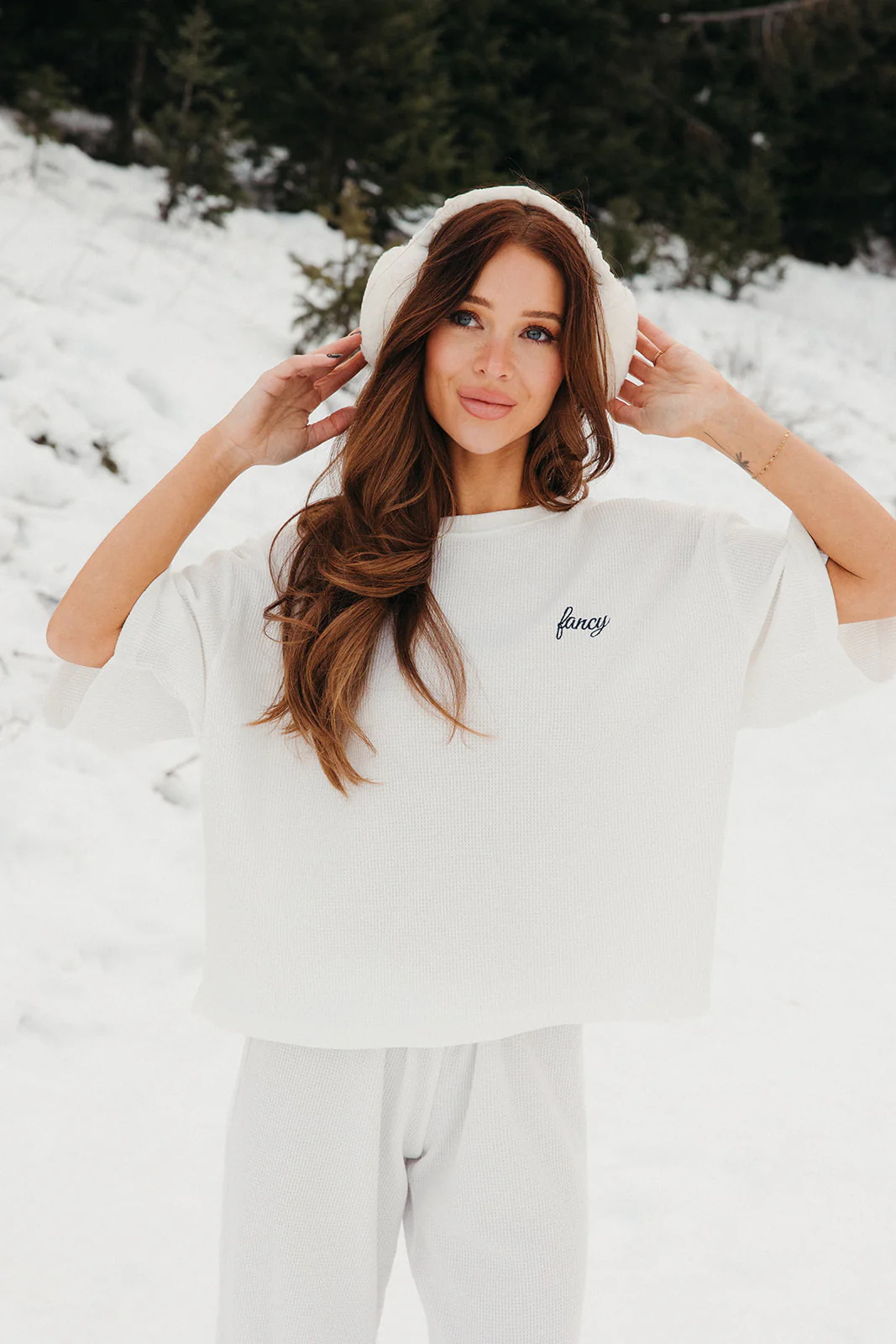 Fancy Waffle Short Sleeve - Snow White - Image 10