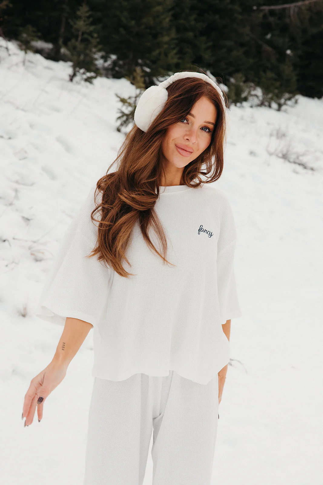 Fancy Waffle Short Sleeve - Snow White - Image 11