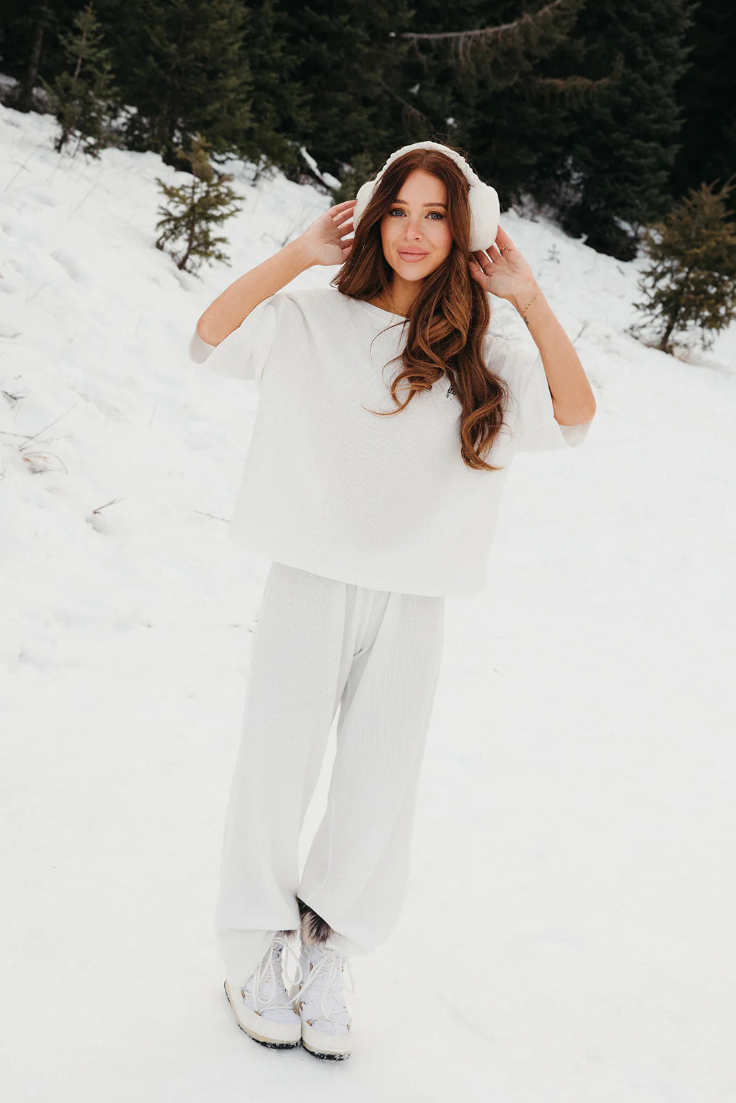 Fancy Waffle Short Sleeve - Snow White - Image 3