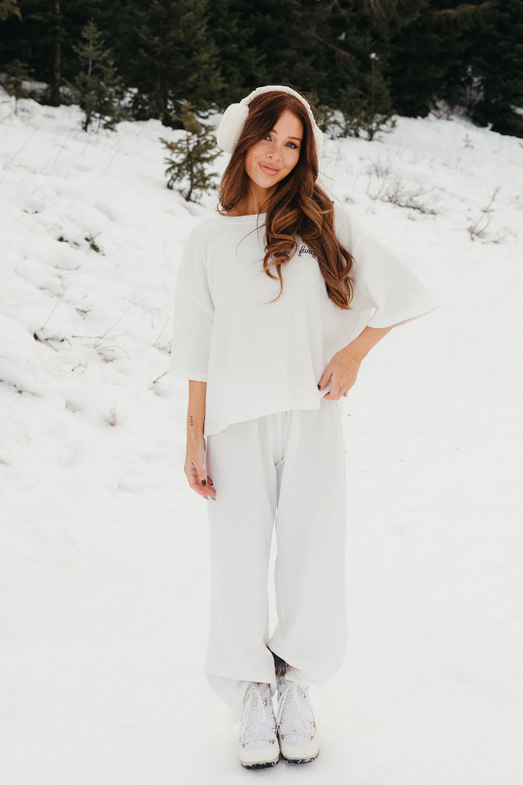 Fancy Waffle Short Sleeve - Snow White - Image 8