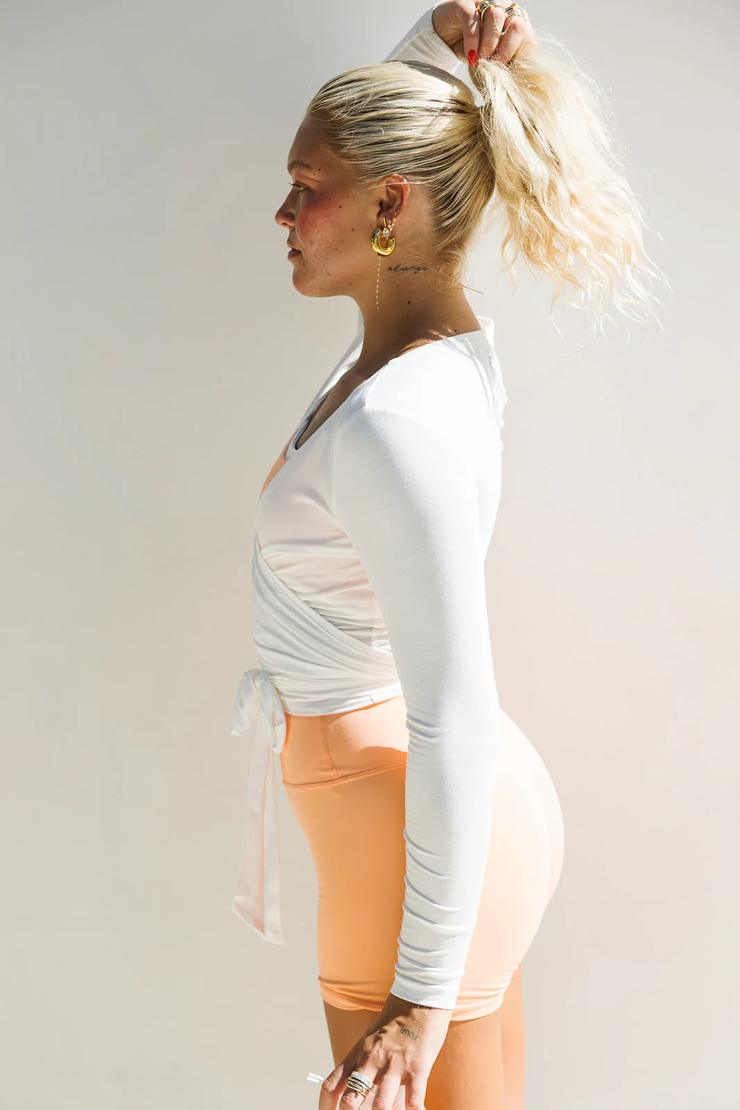 Fancy Wrap Top - White - Image 16