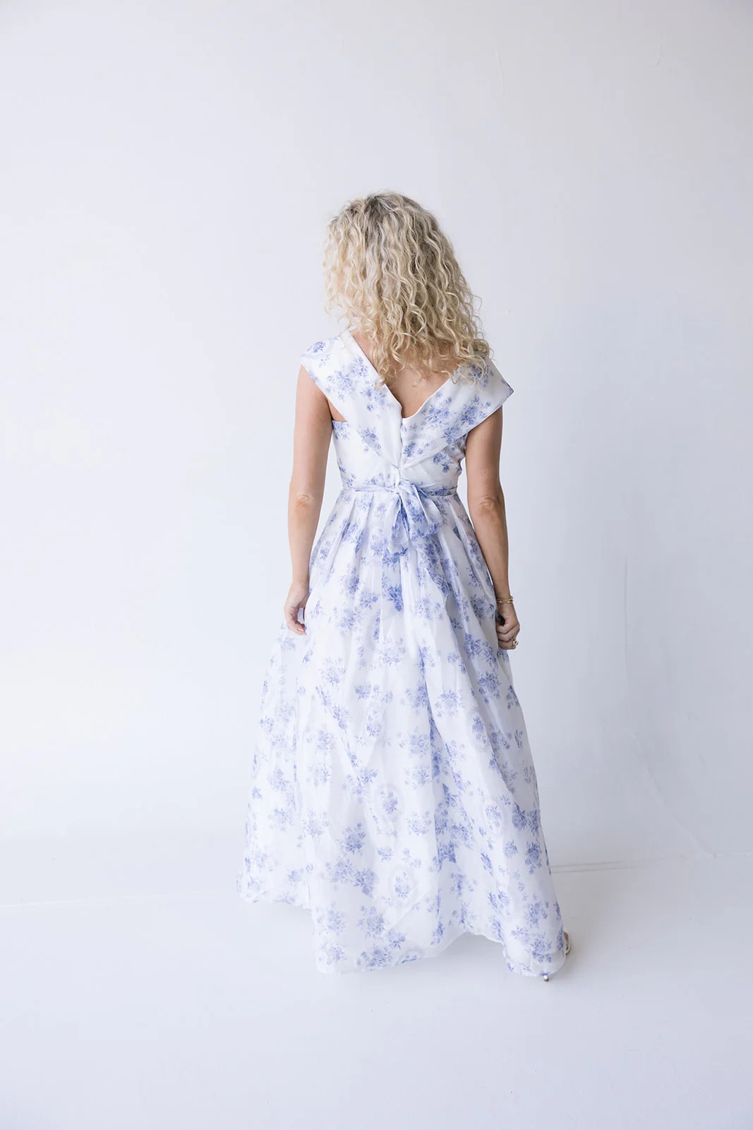 Grace Off Shoulder Floral Maxi Dress - Blue - Image 5
