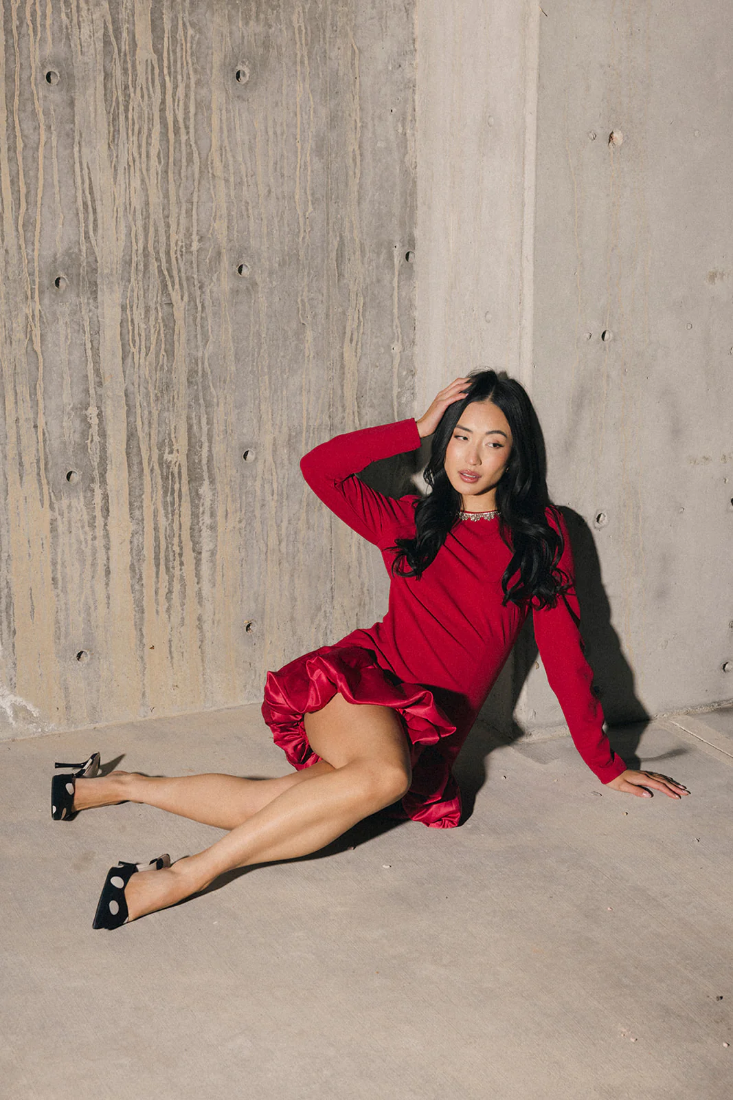 Jewel-Embellished Puff-Sleeve Bubble Mini Dress - Ruby - Image 15