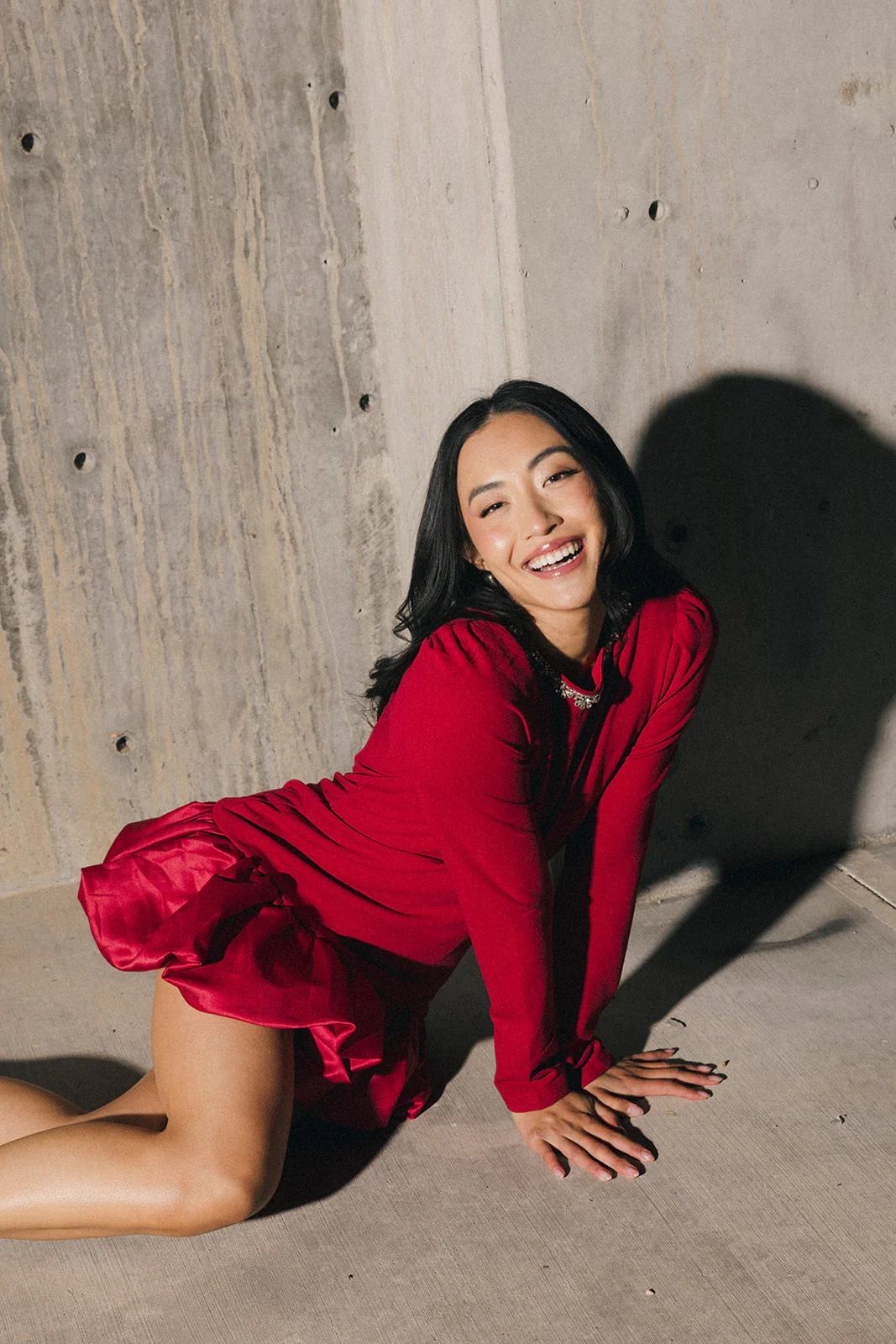 Jewel-Embellished Puff-Sleeve Bubble Mini Dress - Ruby - Image 19