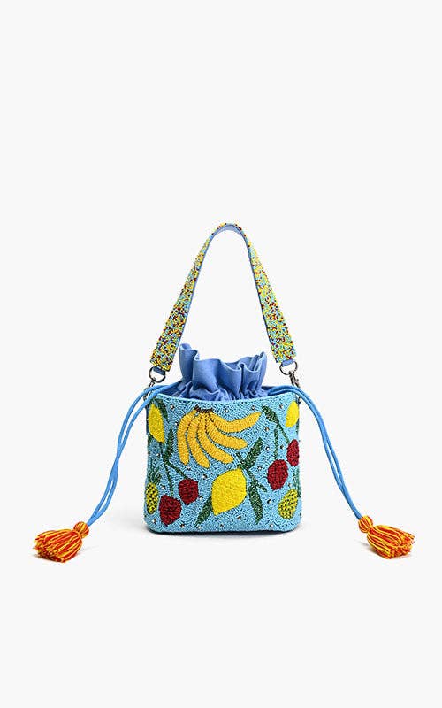 Lush Fruits Beaded Bucket Bag - Image 3