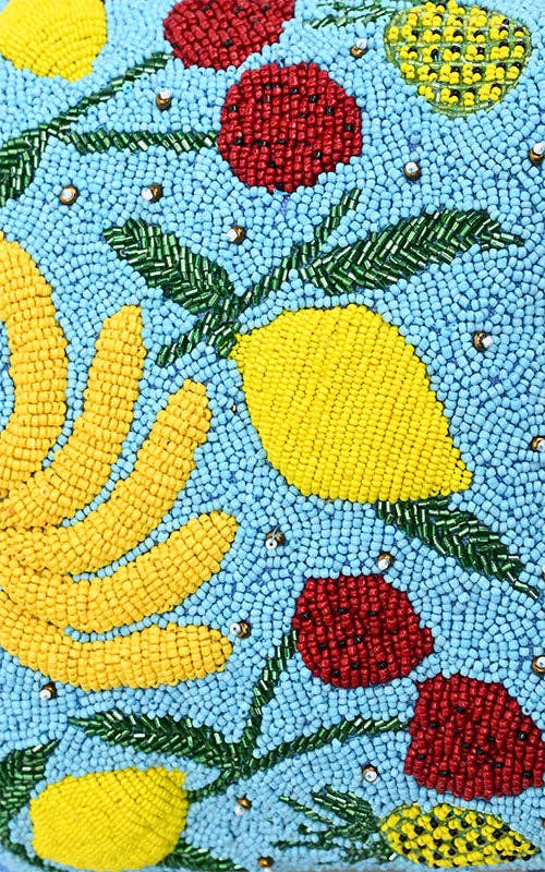 Lush Fruits Beaded Bucket Bag - Image 4