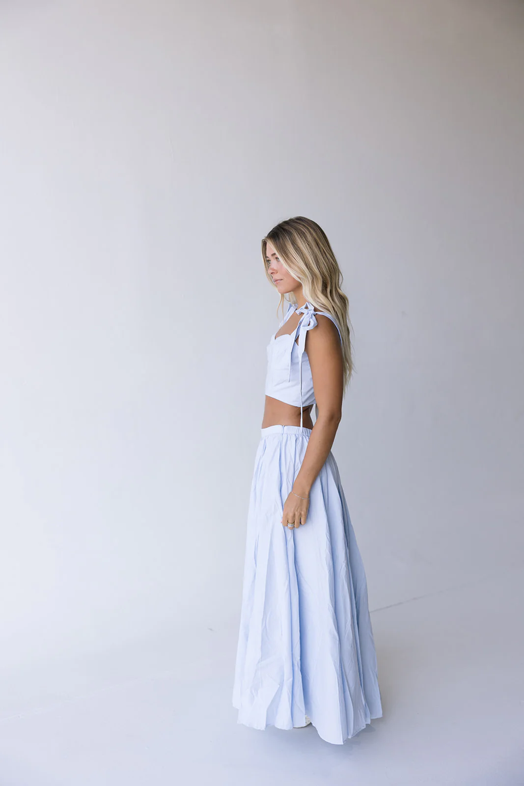 Maris Top and Midi Skirt Set - Lt Blue - Image 3