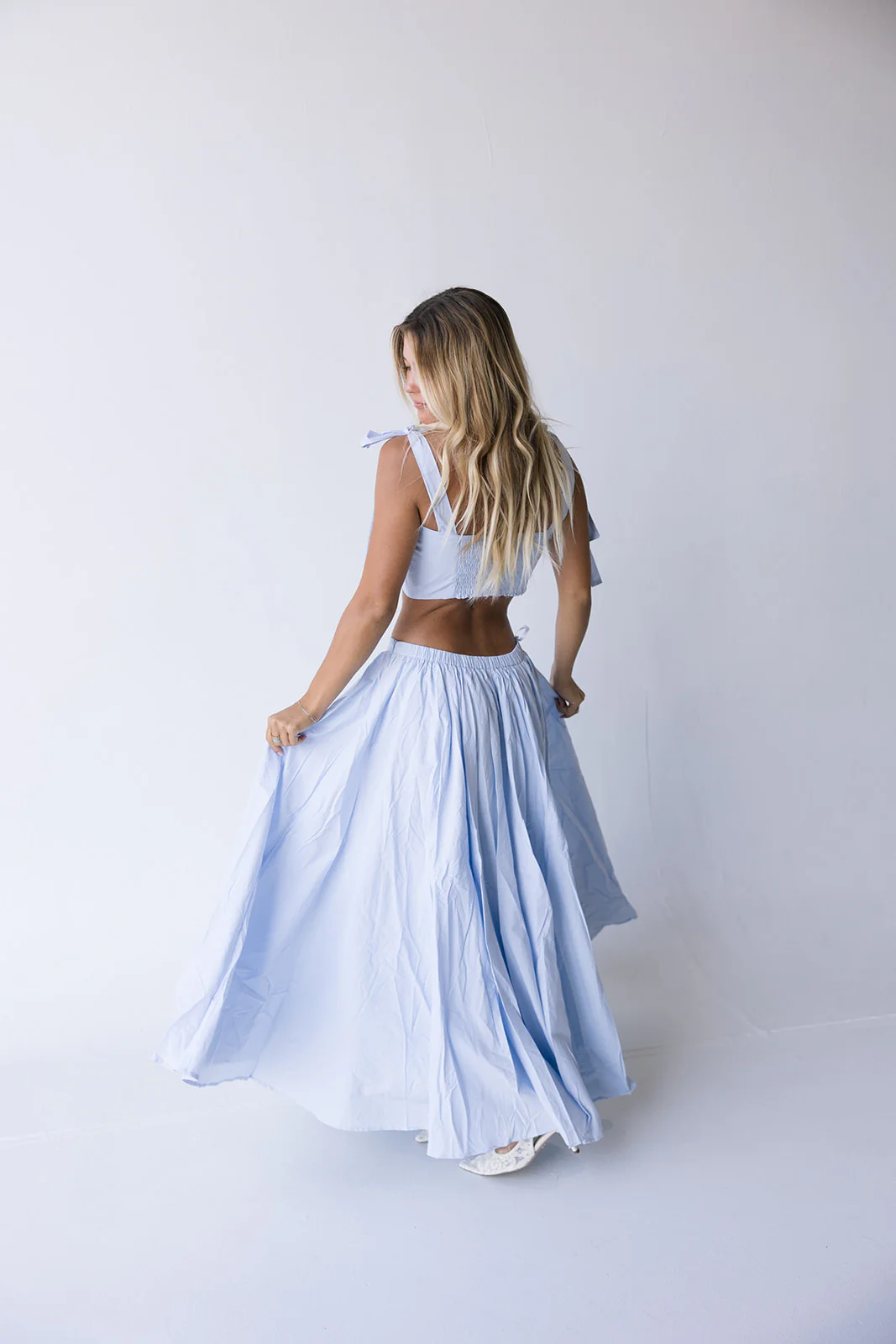 Maris Top and Midi Skirt Set - Lt Blue - Image 5