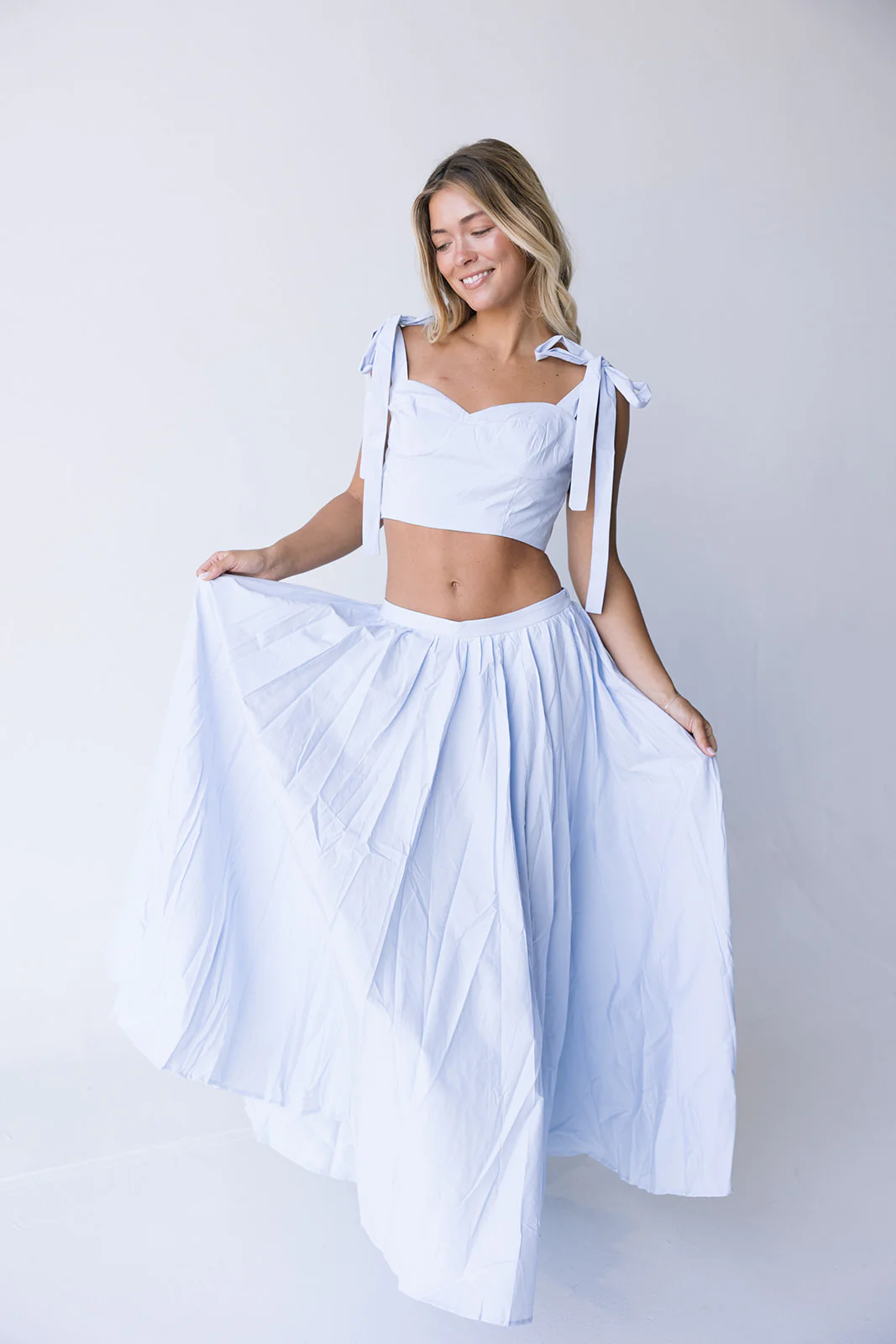 Maris Top and Midi Skirt Set - Lt Blue - Image 7