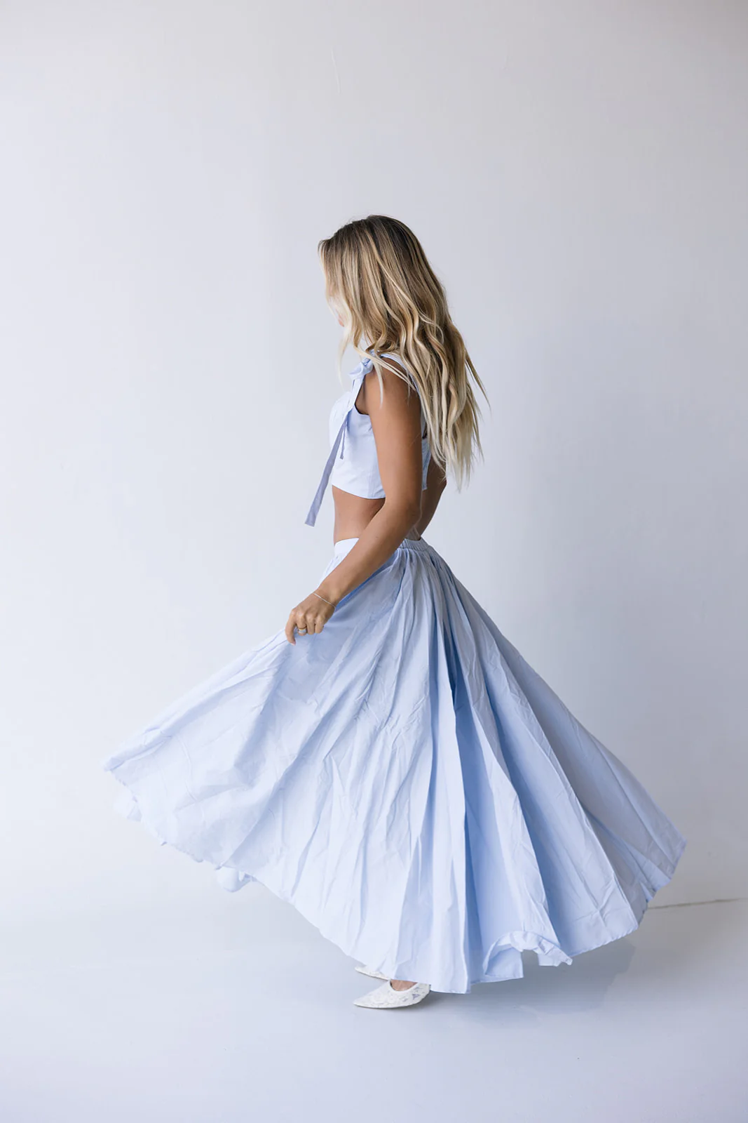 Maris Top and Midi Skirt Set - Lt Blue - Image 8