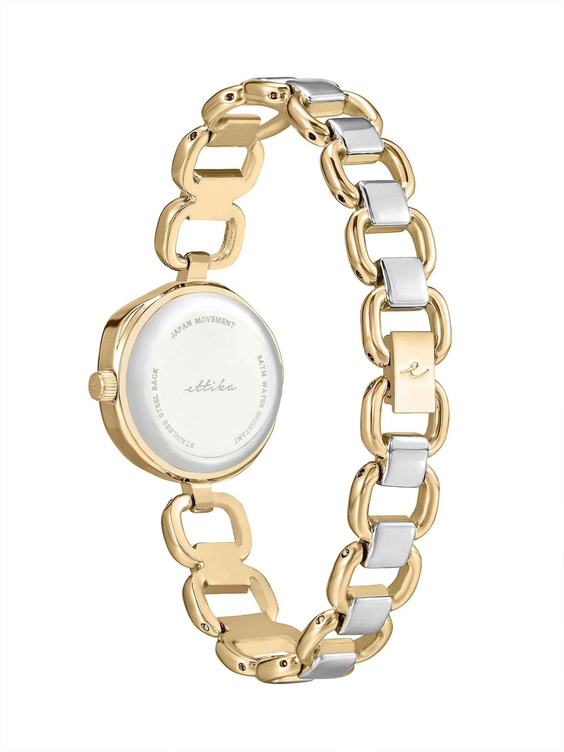 Open Circle Bracelet Watch in Mixed Metal: Brushed Silver Dial with Mixed Metal - Image 7