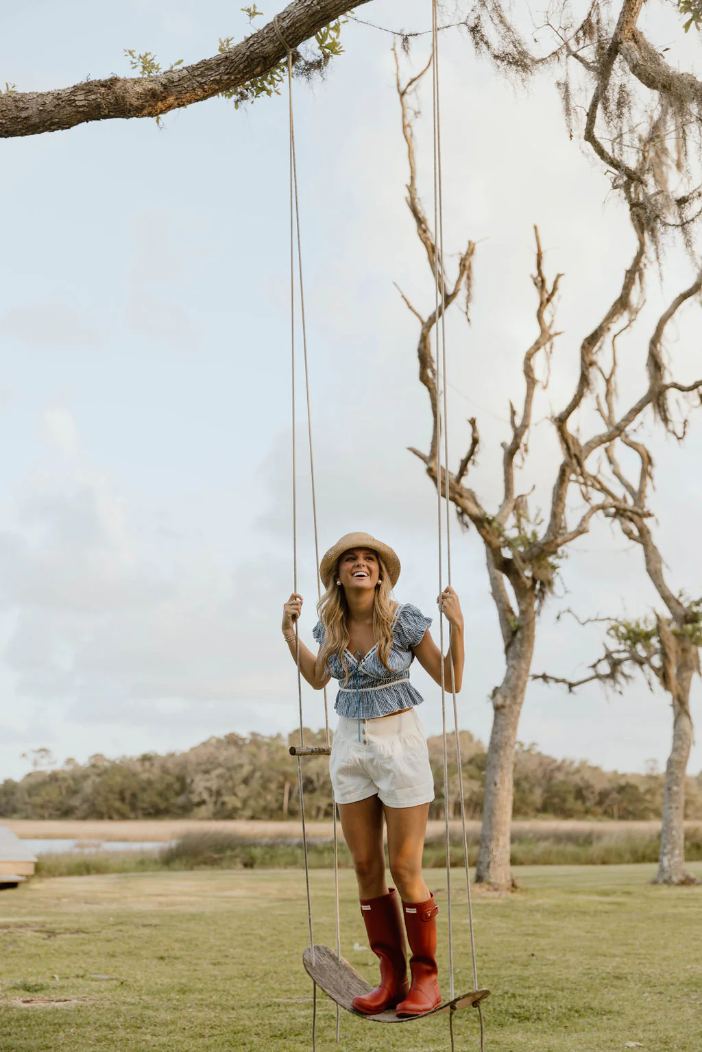 Pippa Top Lace Trim - Blue/White Gingham - Image 12