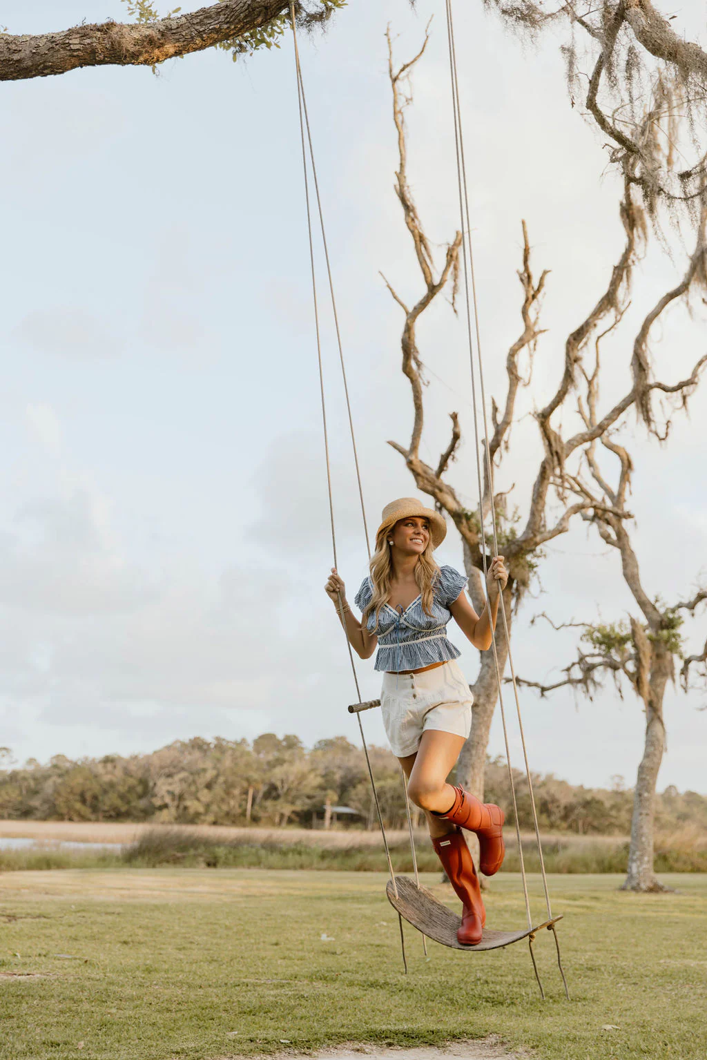 Pippa Top Lace Trim - Blue/White Gingham - Image 15