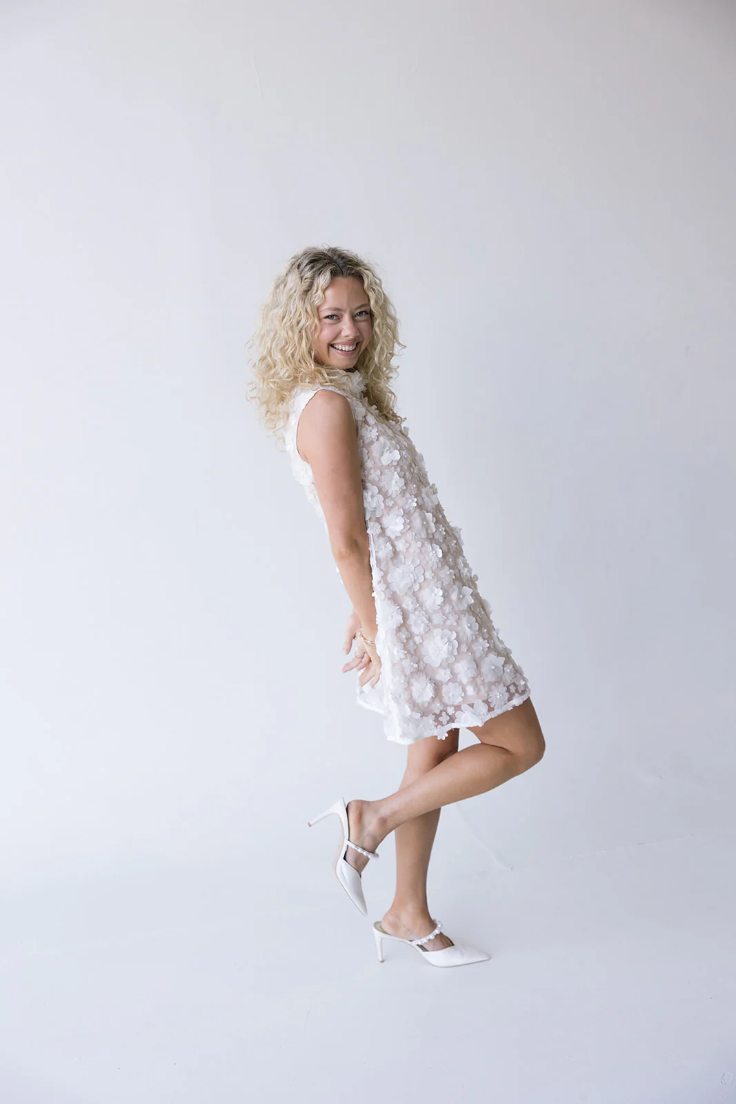 Sasha High Neck Dress - White - Image 7